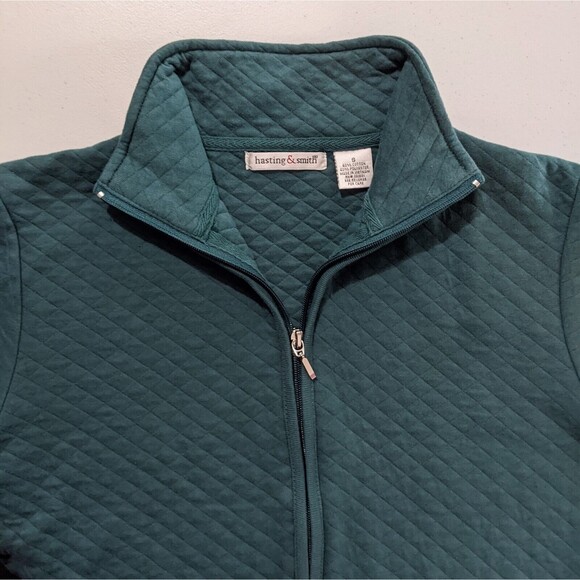 Hastings & Smith Quilted Jacket Lightweight Zip S Small Women's Green Teal Coat - Picture 3 of 6